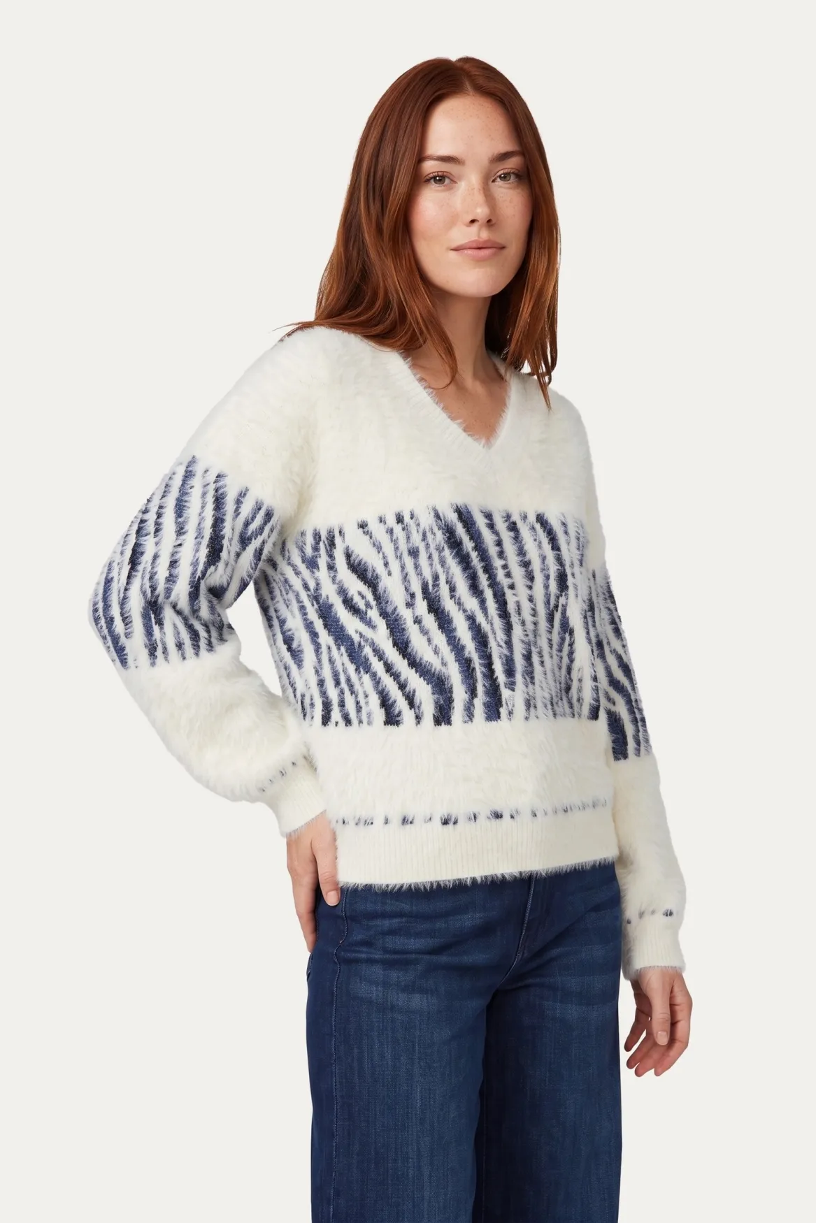 G-maxx Isabeau Knit Top Wool White, witte gebreide top van wol